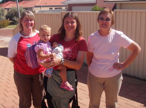 with Aunty Lorna, Mum, baby and Grandma